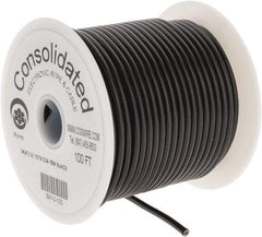 Made in USA - 14 AWG, 41 Strand, 100' OAL, Tinned Copper Hook Up Wire - Black PVC Jacket, 0.136" Diam - Top Tool & Supply