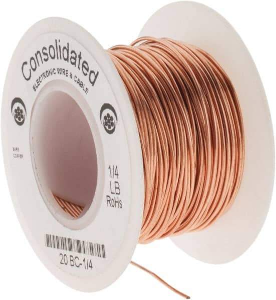 Made in USA - 20 AWG, 0.032 Inch Diameter, 79 Ft., Solid, Grounding Wire - Copper, ASTM B3, QQ-W-343 Type S, RoHS Compliant - Top Tool & Supply