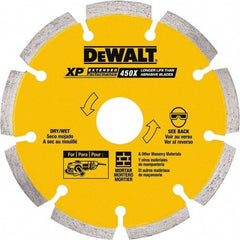 DeWALT - 5" Diam, 7/8" Arbor Hole Diam, Wet & Dry Cut Saw Blade - Diamond-Tipped, Standard Round Arbor - Top Tool & Supply