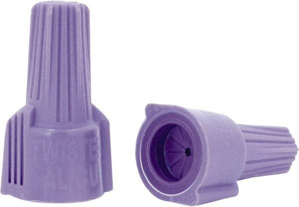 Ideal - 2, 12 (Al) + & 1, 18 (Cu) to 1, 10 (Al) + 2, 10 (Cu) AWG, 600 Volt, Corrosion Resistant, Wing Twist on Wire Connector - Purple, 221°F - Top Tool & Supply