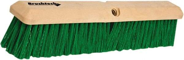 PRO-SOURCE - 18" General Purpose Polypropylene Push Broom - 3" Bristle Length, Plastic Block, Threaded Handle Connection, Handle Sold Separately - Top Tool & Supply