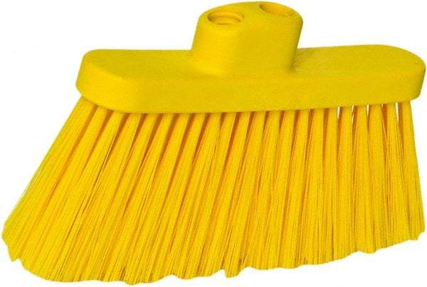 PRO-SOURCE - 10" Wide, Yellow Polypropylene Bristles, Angled Broom - Threaded Handle, 10 Inch Wide Broom, Yellow Bristles, Handle Sold Separately - Top Tool & Supply