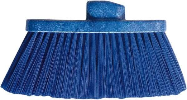 PRO-SOURCE - 10" Wide, Blue Polypropylene Bristles, Angled Broom - Threaded Handle, 10 Inch Wide Broom, Blue Bristles, Handle Sold Separately - Top Tool & Supply