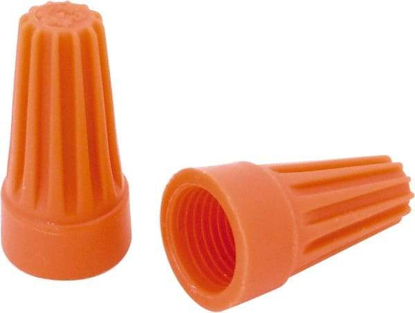 Ideal - 2, 18 to 2, 14 AWG, 600 Volt, Flame Retardant, Standard Twist on Wire Connector - Orange, 221°F - Top Tool & Supply