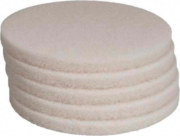 PRO-SOURCE - Polishing Pad - 14" Machine, White Pad, Polyester - Top Tool & Supply