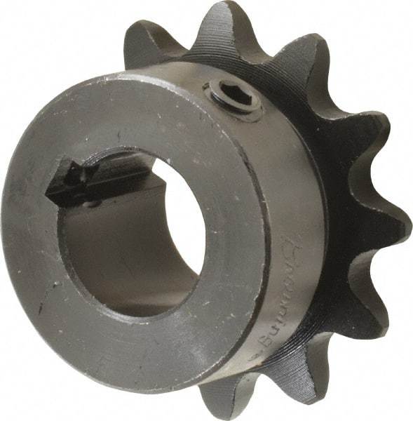 Browning - 12 Teeth, 3/8" Chain Pitch, Chain Size 35, Finished Bore Sprocket - 5/8" Bore Diam, 1.449" Pitch Diam, 1.63" Outside Diam - Top Tool & Supply