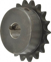 Browning - 18 Teeth, 1/2" Chain Pitch, Chain Size 40, Finished Bore Sprocket - 3/4" Bore Diam, 2.879" Pitch Diam, 3.14" Outside Diam - Top Tool & Supply