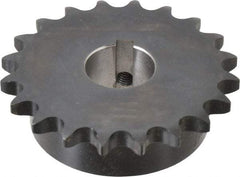 Browning - 20 Teeth, 1/2" Chain Pitch, Chain Size 40, Finished Bore Sprocket - 1" Bore Diam, 3.196" Pitch Diam, 3.45" Outside Diam - Top Tool & Supply