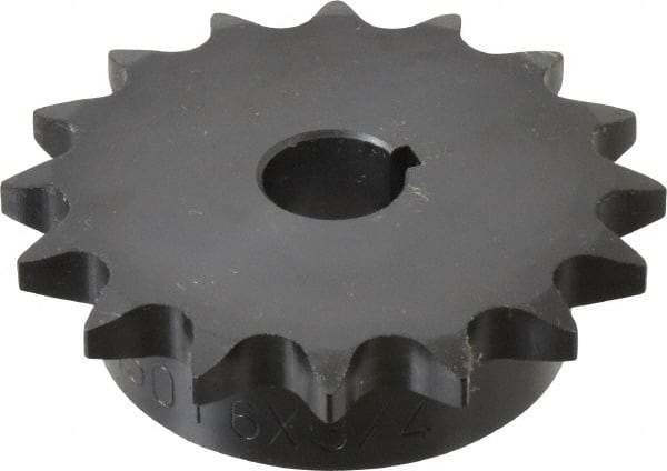 Browning - 16 Teeth, 5/8" Chain Pitch, Chain Size 50, Finished Bore Sprocket - 3/4" Bore Diam, 3.204" Pitch Diam, 3.52" Outside Diam - Top Tool & Supply