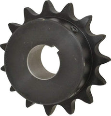 Browning - 15 Teeth, 3/4" Chain Pitch, Chain Size 60, Finished Bore Sprocket - 1-1/8" Bore Diam, 3.607" Pitch Diam, 3.98" Outside Diam - Top Tool & Supply