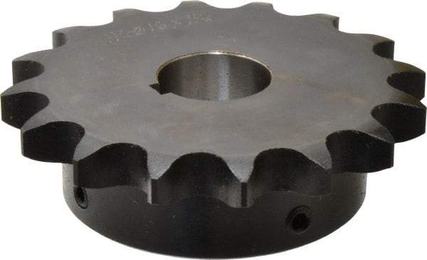 Browning - 16 Teeth, 3/4" Chain Pitch, Chain Size 60, Finished Bore Sprocket - 1-1/8" Bore Diam, 3-27/32" Pitch Diam, 4.22" Outside Diam - Top Tool & Supply