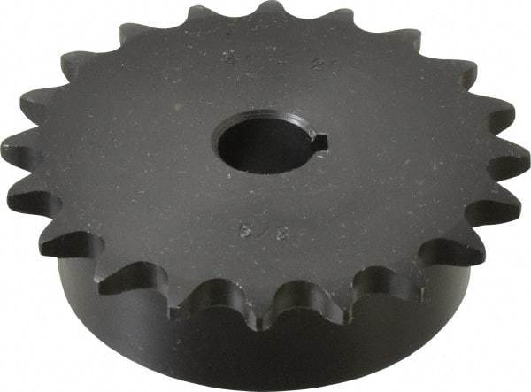 Browning - 20 Teeth, 1/2" Chain Pitch, Chain Size 41, Finished Bore Sprocket - 5/8" Bore Diam, 3.196" Pitch Diam, 3.45" Outside Diam - Top Tool & Supply