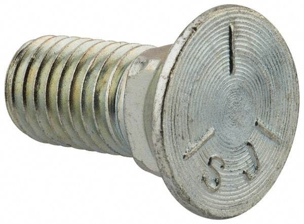 Value Collection - 5/8-11 UNC, 1-1/2" OAL, Steel Plow Bolt - Zinc-Plated Finish, Grade 5 - Top Tool & Supply