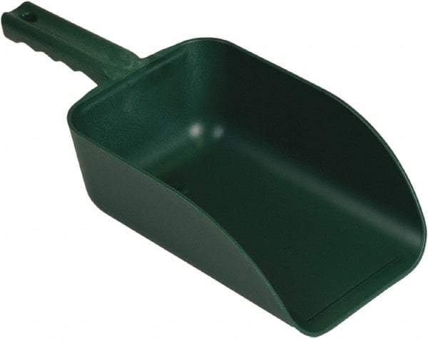 Remco - 82 oz Green Polypropylene & Semi-Ferrous Additive Flat Bottom Scoop - 5.9" Wide x 3.3" Deep Bowl, 15.1" OAL - Top Tool & Supply