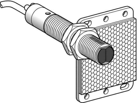 Telemecanique Sensors - Cable Connector, 5m Nominal Distance, Shock and Vibration Resistant, Polarized Retroreflective Photoelectric Sensor - 24 to 240 VAC/VDC, 25 Hz, Brass, 82mm Long x 18mm Wide x 1.8 Inch High - Top Tool & Supply