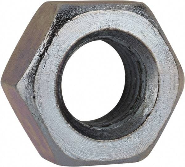 Value Collection - M10x1.25 Metric Fine Steel Right Hand Hex Nut - 17mm Across Flats, 8mm High, Zinc-Plated Finish - Top Tool & Supply