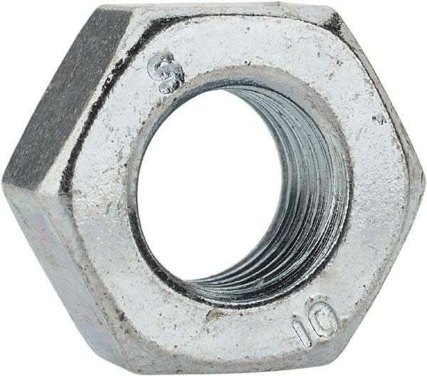 Value Collection - M8x1.00 Metric Fine Steel Right Hand Hex Nut - 13mm Across Flats, 6.5mm High, Zinc-Plated Finish - Top Tool & Supply