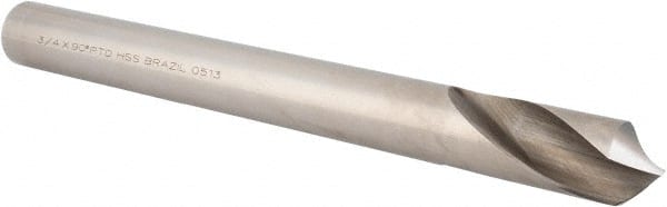 Precision Twist Drill - 3/4" Body Diam, 90° Point, High Speed Steel, 8" Overall Length, Spotting Drill - Top Tool & Supply