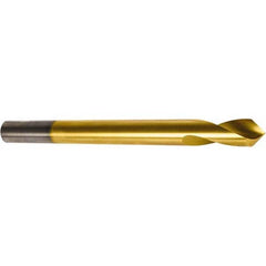 Precision Twist Drill - 1" Body Diam, 90°, 8" OAL, High Speed Steel Spotting Drill - Top Tool & Supply