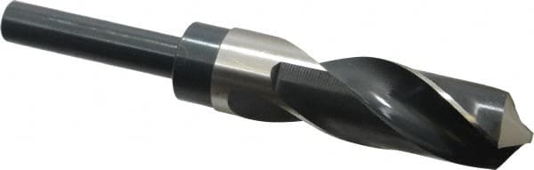 Reduced Shank Drill Bit: 63/64'' Dia, 1/2'' Shank Dia, 118  ™, High Speed Steel 6'' OAL, 3'' Flute Length, Bright/Uncoated Finish, Straight-Cylindrical Shank, RH Cut, Series R56