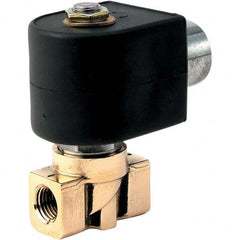 Parker - 24 VDC 1/4" NPT Port Brass Two-Way Direct Acting Solenoid Valve - Top Tool & Supply