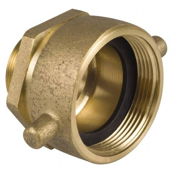 EVER-TITE Coupling Products - 2-1/2 FNST x 1-1/2 MNPT Hydrant Swivel Adapter - Brass - Top Tool & Supply