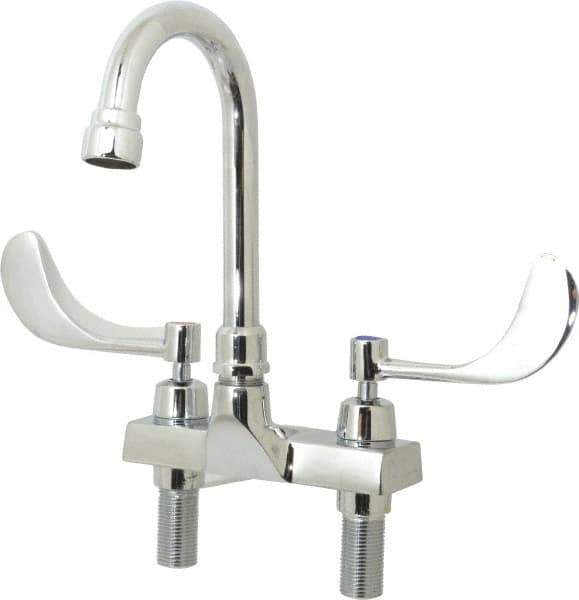 Speakman - Wrist Blade Handle, Centerset Bathroom Faucet - Two Handle, Internal Drain, Gooseneck Spout - Top Tool & Supply