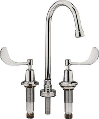 Speakman - Wrist Blade Handle, Wide Spread Bathroom Faucet - Two Handle, No Drain, Gooseneck Spout - Top Tool & Supply