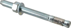 Powers Fasteners - 3/4" Diam, 3/4" Drill, 8-1/2" OAL, 2-3/4" Min Embedment Wedge Expansion Concrete Anchor - Stainless Steel (Clip)/Steel (Body), Zinc-Plated Finish, Hex Nut Head, Hex Drive, 6-1/4" Thread Length - Top Tool & Supply