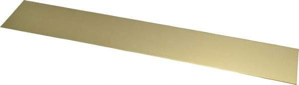 Made in USA - 0.032 Inch Thick x 2 Inch Wide x 12 Inch Long, Brass Strip - Alloy 260 - Top Tool & Supply