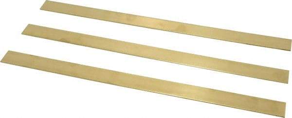 Made in USA - 0.064 Inch Thick x 3/4 Inch Wide x 12 Inch Long, Brass Strip - Alloy 260 - Top Tool & Supply