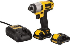 DeWALT - 12 Volt, 1/4" Drive, 79 Ft/Lb Torque, Cordless Impact Driver - Pistol Grip Handle, 2450 RPM, 2 Lithium-Ion Batteries Included - Top Tool & Supply