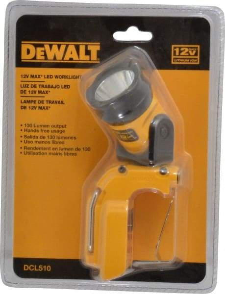 DeWALT - 12 Volts, 130 Lumens, Cordless Work Light - Yellow/Black, 12V Lithium-Ion - Top Tool & Supply