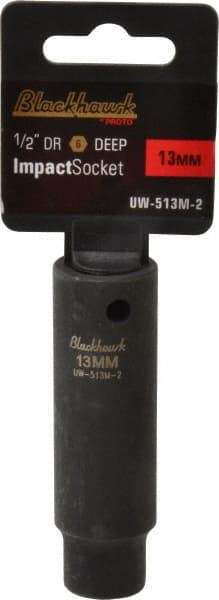 Blackhawk by Proto - 1/2" Drive 13mm Deep Impact Socket - 6 Points, 3-7/32" OAL - Top Tool & Supply