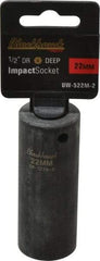 Blackhawk by Proto - 1/2" Drive 22mm Deep Impact Socket - 6 Points, 3-5/16" OAL - Top Tool & Supply