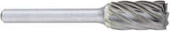 OSG - 1/2" Cut Diam, 1/4" Shank Diam, Cylinder Head Fluted Cut Burr - Carbide, Flat End, 1" LOC, 2" OAL - Top Tool & Supply