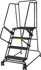 Ballymore - 20" 2 Step Ladder - Rolling Safety Ladder, 450 Lb Capacity, 20" Platform Height, 30" Base Width x 34" Base Depth, Expanded Metal Tread - Top Tool & Supply