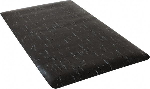 PRO-SAFE - 5' Long x 3' Wide, Dry Environment, Anti-Fatigue Matting - Black Marbleized, Vinyl with Vinyl Sponge Base - Top Tool & Supply