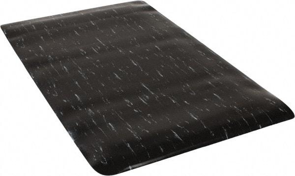 PRO-SAFE - 5' Long x 3' Wide, Dry Environment, Anti-Fatigue Matting - Black Marbleized, Vinyl with Vinyl Sponge Base - Top Tool & Supply