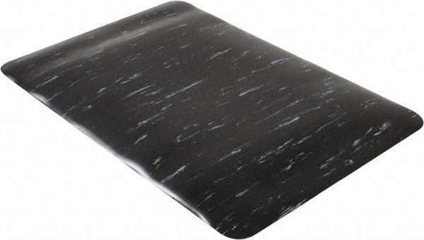 PRO-SAFE - 3' Long x 2' Wide, Dry Environment, Anti-Fatigue Matting - Black Marbleized, Vinyl with Vinyl Sponge Base - Top Tool & Supply