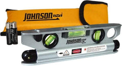 Johnson Level & Tool - 1 Beam 100' Max Range Torpedo Laser Level - Red Beam, 1/8" at 50' Accuracy, 7-1/2" Long x 2" Wide x 3/4" High, Battery Included - Top Tool & Supply