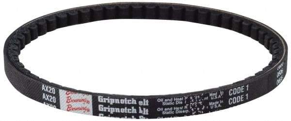 Browning - Section BX, 21/32" Wide, 126" Outside Length, Gripnotch V-Belt - Rubber Compound, Gripnotch, No. BX123 - Top Tool & Supply