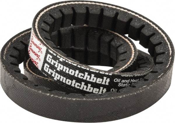 Browning - Section AX, 1/2" Wide, 24" Outside Length, Gripnotch V-Belt - Rubber Compound, Gripnotch, No. AX22 - Top Tool & Supply