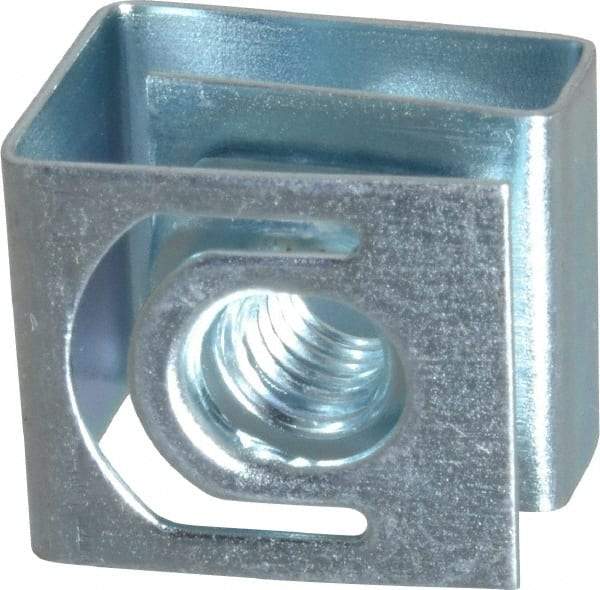 Made in USA - #10-32 Screw, 0.069 to 0.079" Thick, Spring Steel G Nut Retainer - 19/64" Center Edge, Zinc-Plated Finish - Top Tool & Supply