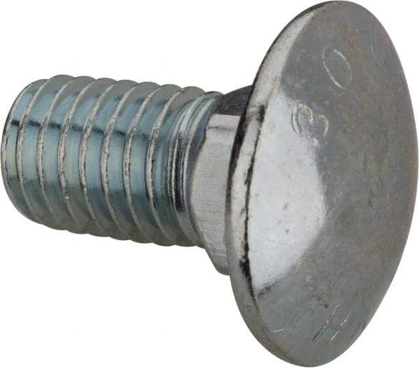 Value Collection - 1/2-13 UNC 1" Length Under Head, Standard Square Neck, Carriage Bolt - Grade 2 Steel, Zinc-Plated Finish - Top Tool & Supply