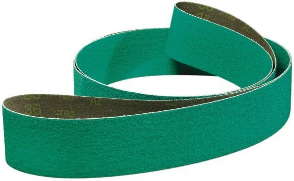 3M - 2-1/2" Wide x 60" OAL, 80 Grit, Zirconia Alumina Abrasive Belt - Zirconia Alumina, Medium, Coated, YF Weighted Cloth Backing, Series 577F - Top Tool & Supply