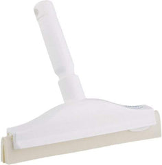 Vikan - 10" Foam Rubber Blade Bench Squeegee - Double Edge, White, Plastic Holder - Top Tool & Supply