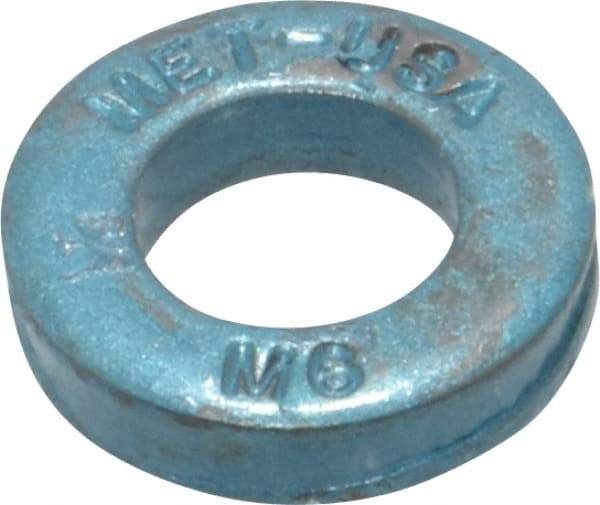 Metric Blue - M6 Screw, Alloy Steel Standard Flat Washer - 6.87mm ID x 13mm OD, 2.7mm Thick - Top Tool & Supply