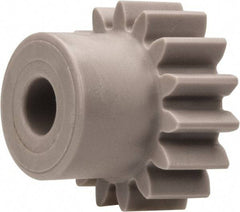 Made in USA - 24 Pitch, 5/8" Pitch Diam, 0.709" OD, 15 Tooth Spur Gear - 1/4" Face Width, 3/16" Bore Diam, 31/64" Hub Diam, 20° Pressure Angle, Acetal - Top Tool & Supply