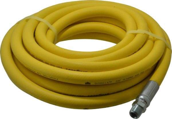 Continental ContiTech - 3/8" ID x 0.73" OD 25' Long Oil Resistant Air Hose - MNPT x MNPT Ends, 500 Working psi, -20 to 190°F, 3/8" Fitting, Yellow - Top Tool & Supply